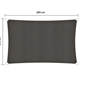 Schaduwdoek 175 x 305 cm HDPE antraciet
