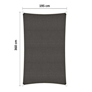 Schaduwdoek 195 x 360 cm HDPE antraciet