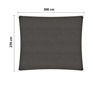 Schaduwdoek 270 x 300 cm HDPE antraciet