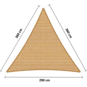 Schaduwdoek 360 x 360 x 290 cm HDPE camel