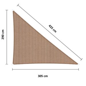 Schaduwdoek 290 x 305 x 425 cm HDPE camel