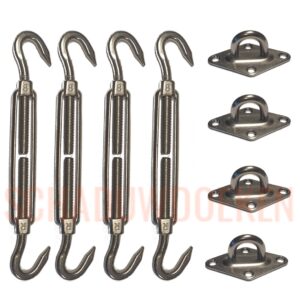 Complete set 4x spanhaak M8 (19037)