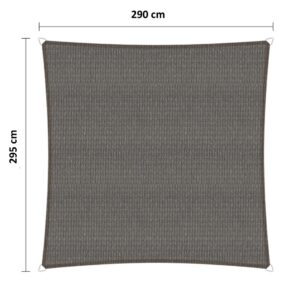 Schaduwdoek 290 x 295 cm HDPE grijs