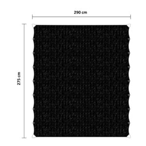 Harmonicadoek HDPE zwart 290 x 275 cm