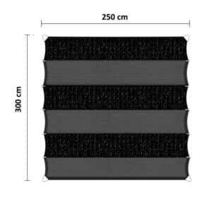 Harmonicadoek 250 x 300 cm zwart antraciet