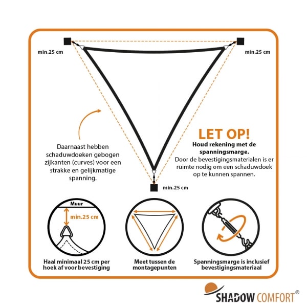 Shadow Comfort WP driehoek 3x3x3 Santorini grey - Afbeelding 2