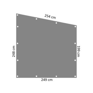 WP taupe grijs 248 x 249 cm rechte zijden