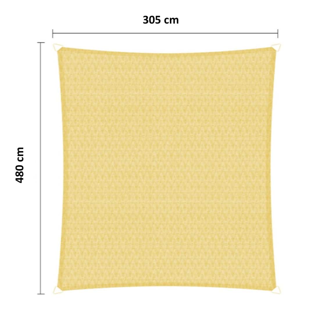 Schaduwdoek 305 x 480 cm HDPE zand