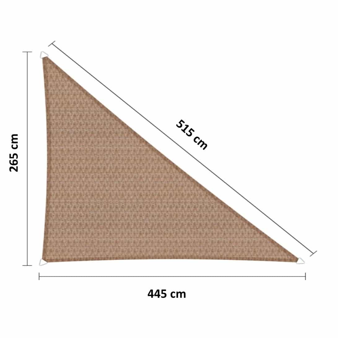Schaduwdoek 265 x 445 x 515 cm HDPE zand