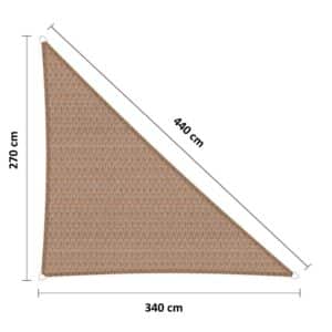 Schaduwdoek 270 x 340 x 440 cm HDPE zand