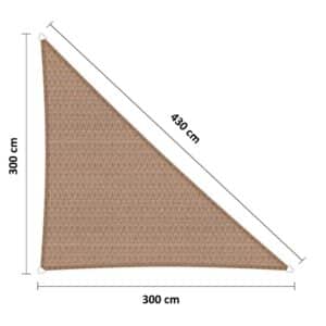 Schaduwdoek 300 x 300 x 430 cm HDPE zand