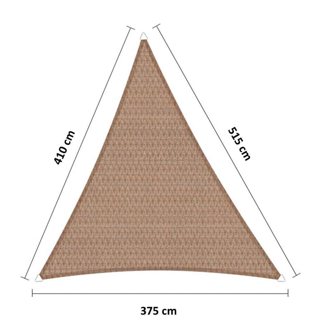 Schaduwdoek 375 x 410 x 515 cm HDPE zand